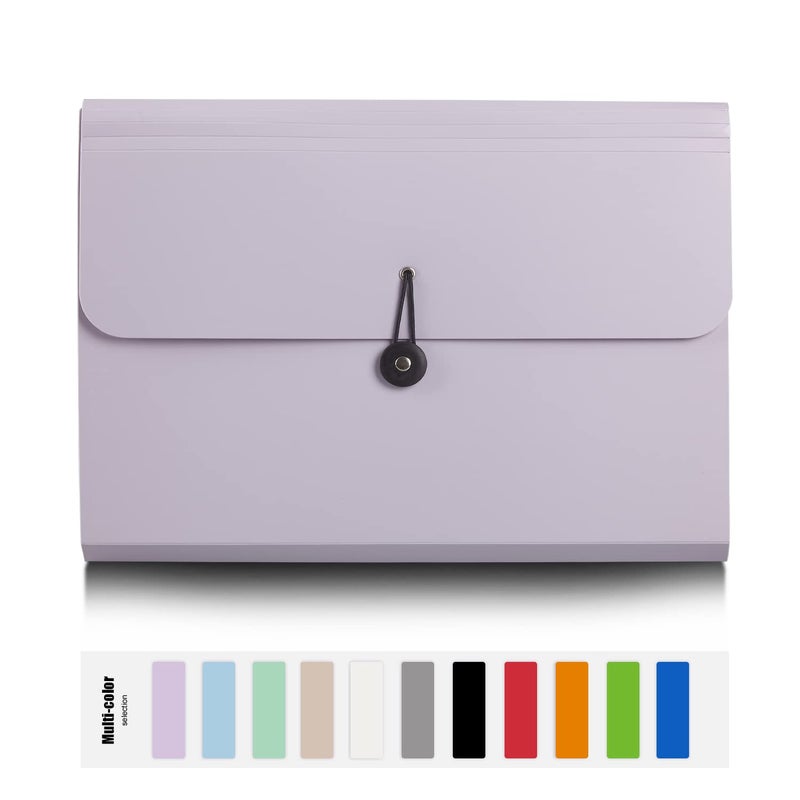 Nicfaec Expanding File Folder, 13 Pockets, Purple, Polypropylene - Image 2